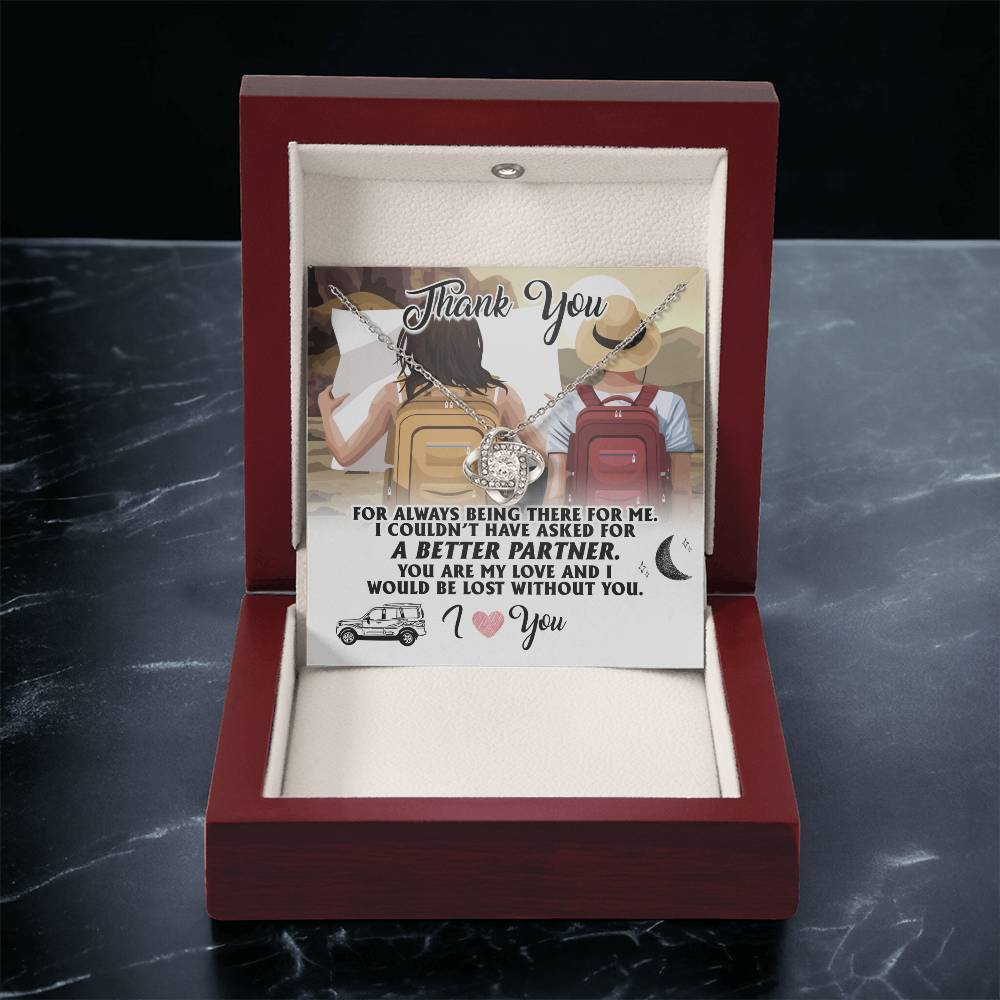 To My Partner Gift Necklace Gift Necklace For Wife Hiking Wife Gift Traveling Wife Love Knot Necklace