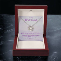 Bridesmaid For A Day Friends For Life(3) Love Knot Necklace