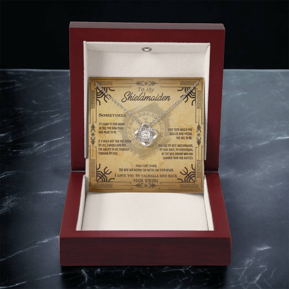 To My Shieldmaiden Necklace Sentimental Gift For Her Wife Gift From H Love Knot Necklace