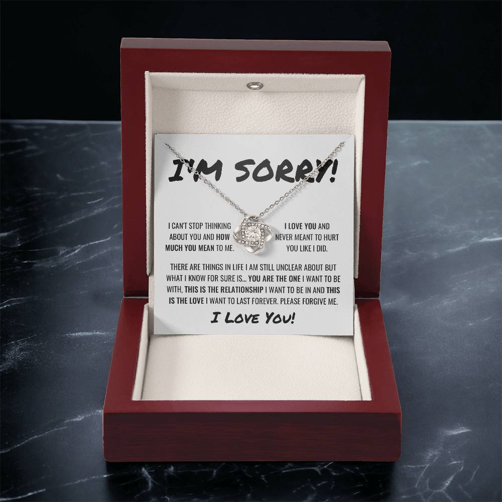 Sorry Apology Necklace 3 Love Knot Necklace