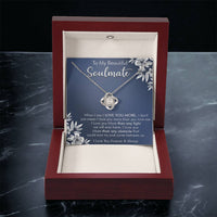 Gift For Your Soulmate Love You More Navy Flower Love Knot Necklace Love Knot Necklace
