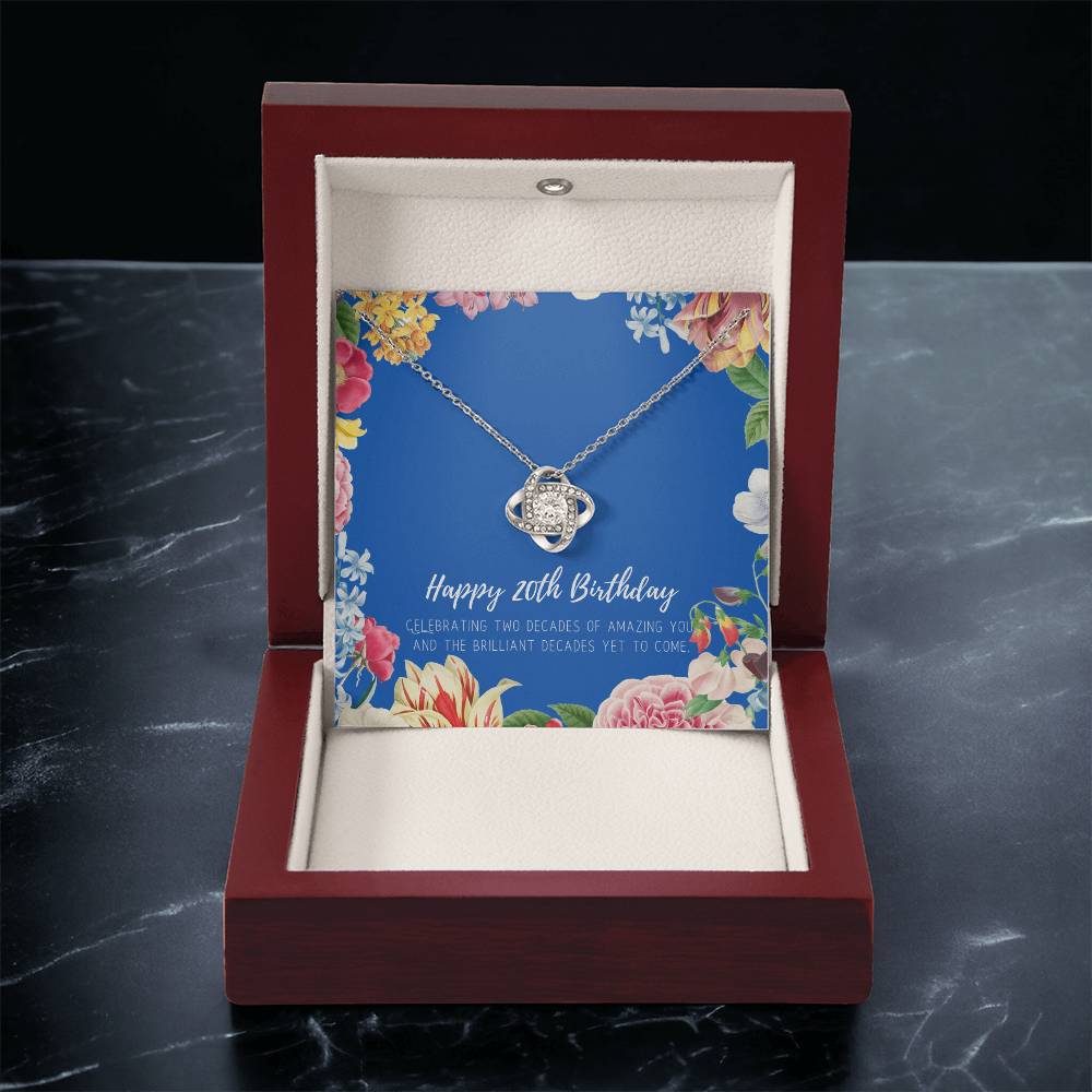 20Th Birthday Gifts For Women  Necklace For Her  2 Decade Jewelry  20 Years Old  20Th Birthday Gift Necklace  Jewelry Gift F Love Knot Necklace