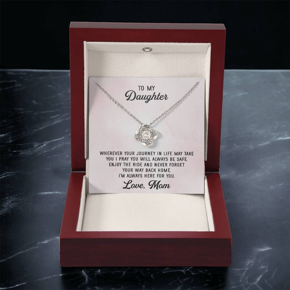 To My Daughter Necklace Gift From Mom Mothers Day Gift For Daughter From Mother Sentimental Jewelry Gifts For Daughter Love Knot Necklace