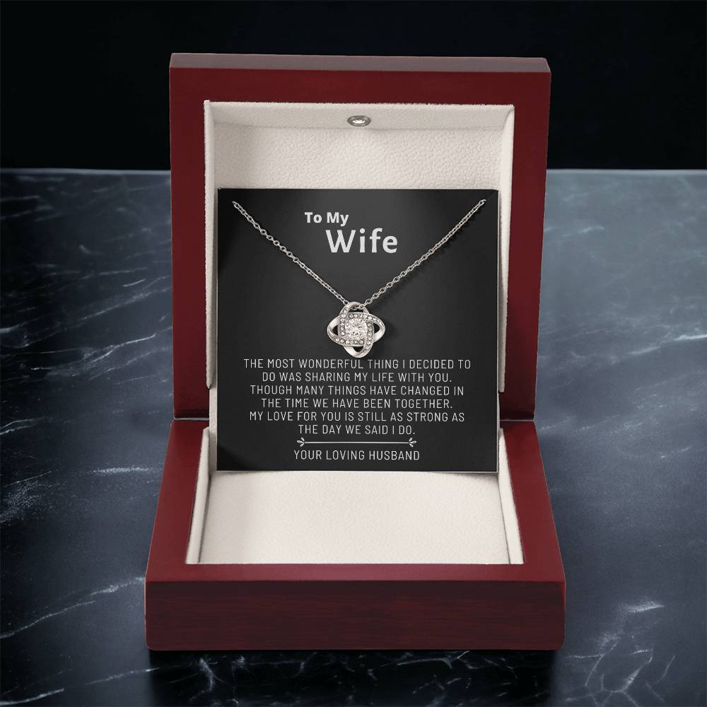 Almost Gone To My Wife  From Husband Unique Romantic Gifts For Wife Birthday Anniversary Christmas & Valentine Love Knot Necklace