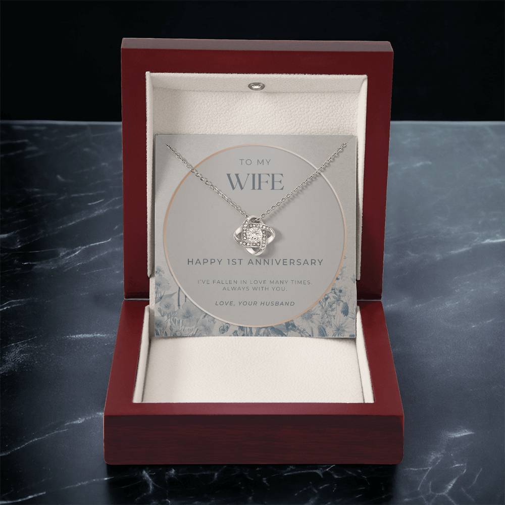 1 Year Anniversary Gift For Wife  1 Year Anniversary Gifts  1 Year Wedding Anniversary Gift Ideas  1St Wedding Anniversary Gift F(3) Love Knot Necklace