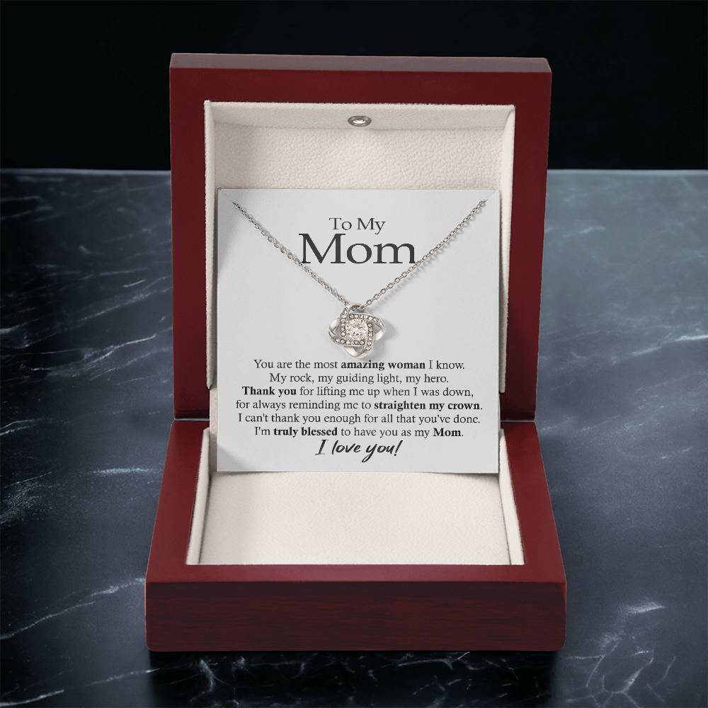 To My Mom Mom Jewelry Gift From Daughter Son Mom Birthday Mother's Day Gift Love Knot Necklace