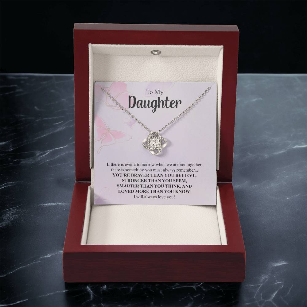 To My Daughter Necklace Gift From Mom Mothers Day Gift For Daughter From Mother Sentimental Jewelry Gifts For Daughter From Mom 5 Love Knot Necklace