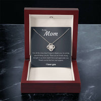 To My Mom - Thank You 1 Love Knot Necklace