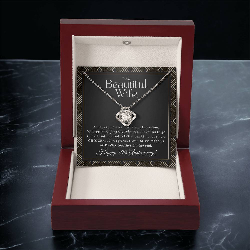 40 Year Anniversary Gift For Wife 40 Year Anniversary Gifts 40 Year Wedding Anniversary Gift Ideas 40Th Wedding Anniversary Gift F Love Knot Necklace