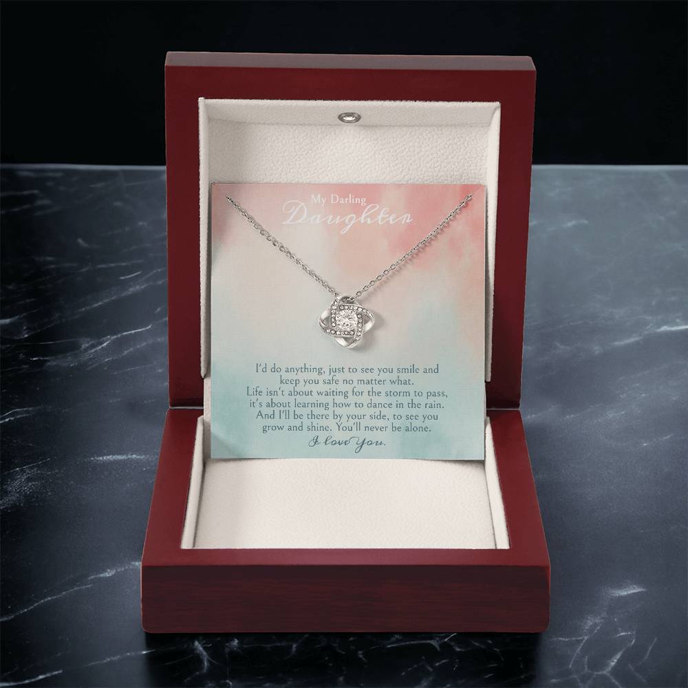 A Gift For A Daughter Love Knot Necklace - My Darling Daughter. Love Knot Necklace