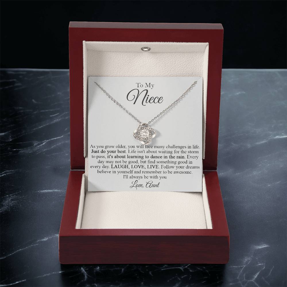 To My Niece Necklace Niece Gift From Aunt Niece Birthday Gift Grown Up Niece Christmas Gift For Love Knot Necklace