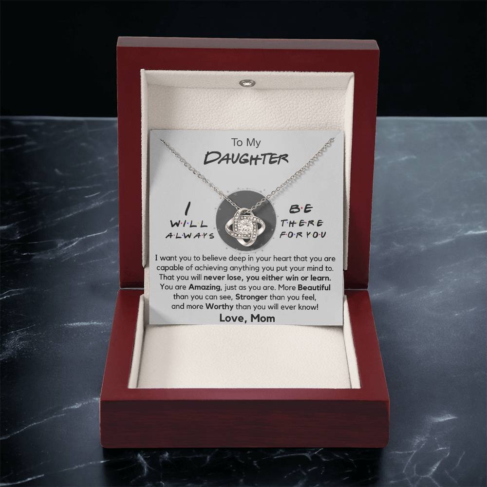 To My Daughter  Daughter Gift From Mom Christmas Gift Daughter Birthday Graduatio Love Knot Necklace