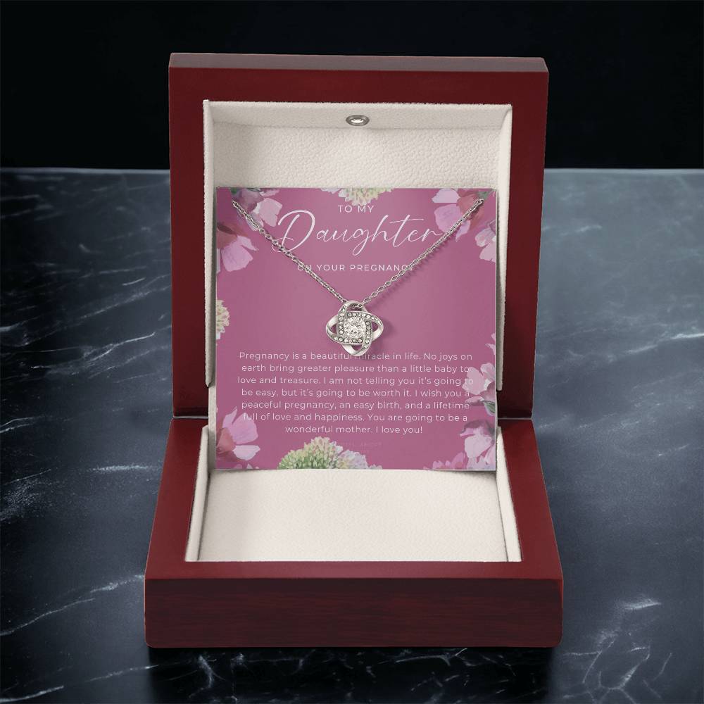 Pregnancy Gift For Daughter Expecting Mom Gift Pregnant Daughter Gift From Mom New Mom Baby Shower Gift  Love Knot Necklace