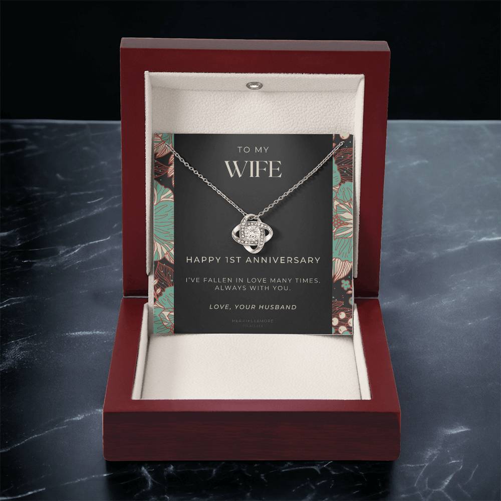 1 Year Anniversary Gift For Wife  1 Year Anniversary Gifts  1 Year Wedding Anniversary Gift Ideas  1St Wedding Anniversary Gift F(10) Love Knot Necklace