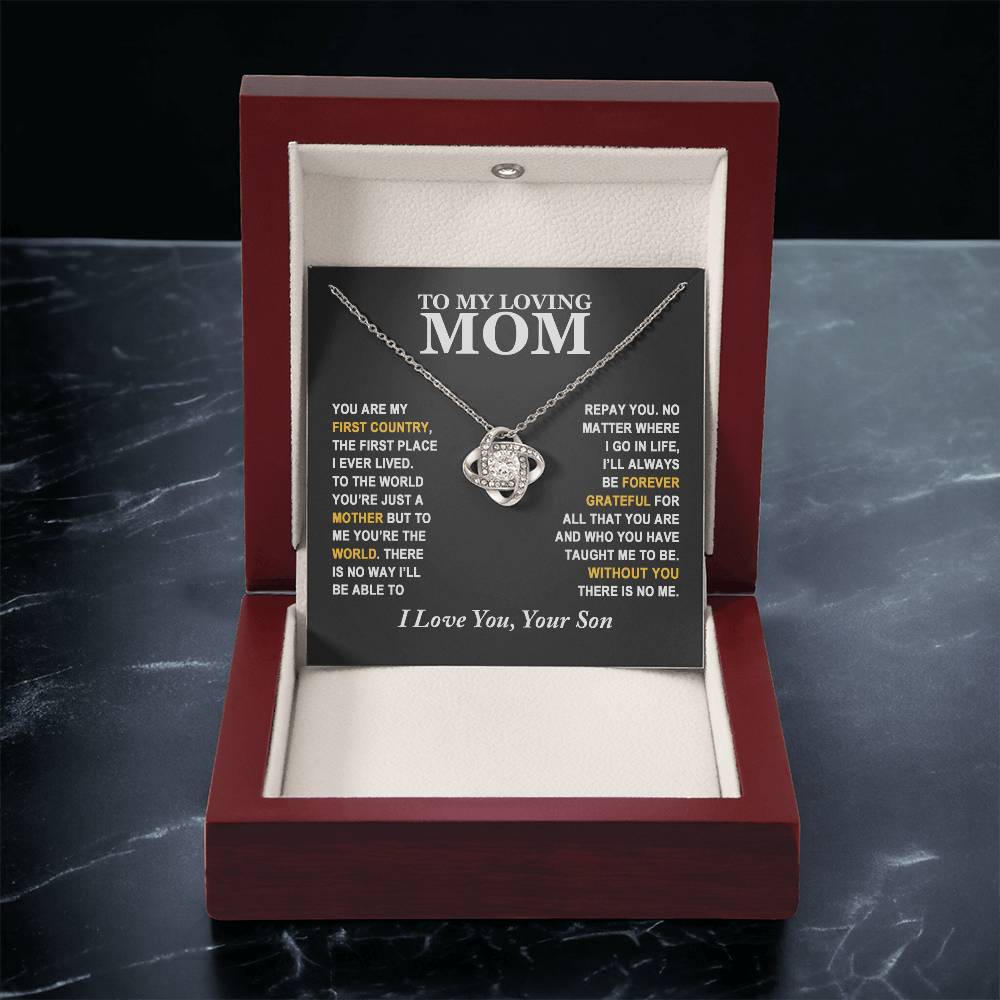 Mom - Forever Grateful - Necklace Love Knot Necklace