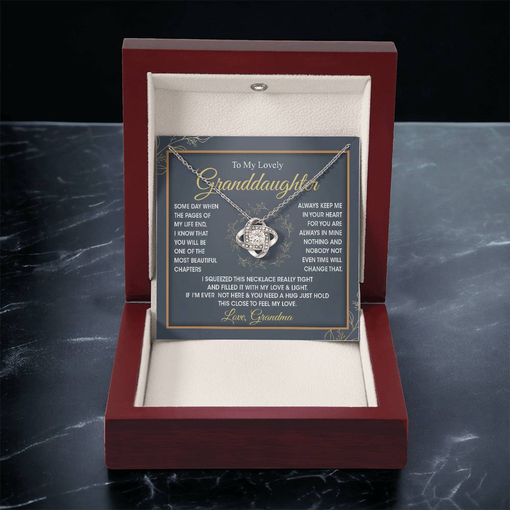 To My Lovely Granddaughter - You Will Be One Of The Most Beautiful Chapters Love Knot Necklace