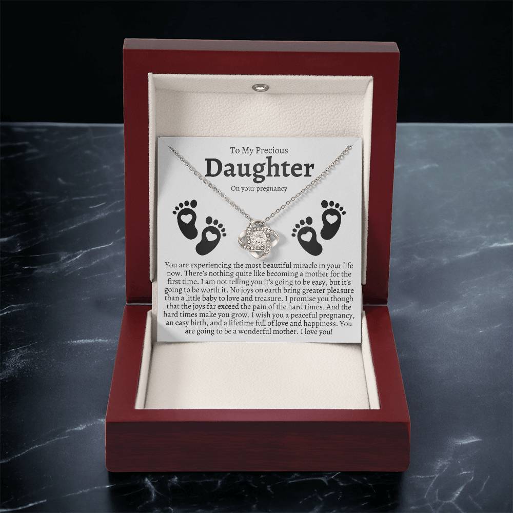 Pregnancy Gift For Daughter Baby Shower Gift Mom To Be Gift Expecting Mom Gift Pregnant Daughter Gift Fr Love Knot Necklace