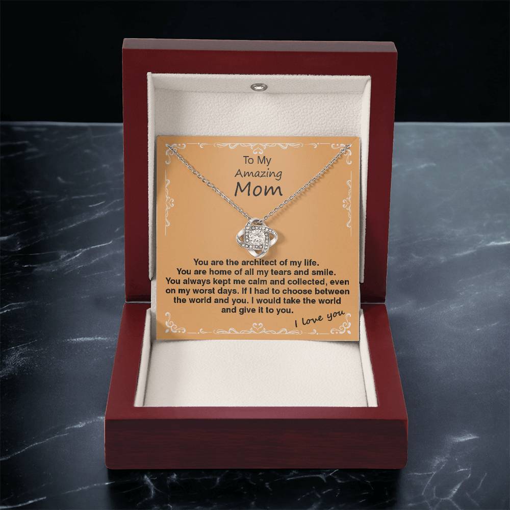 Love Knot Necklace With Architect Of My Life Message Card Love Knot Necklace