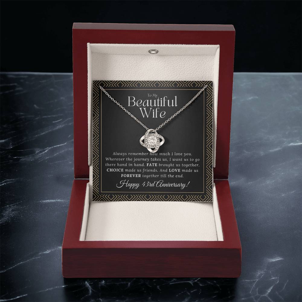 43 Year Anniversary Gift For Wife 43 Year Anniversary Gifts 43 Year Wedding Anniversary Gift Ideas 43Rd Wedding Anniversary Gift F Love Knot Necklace