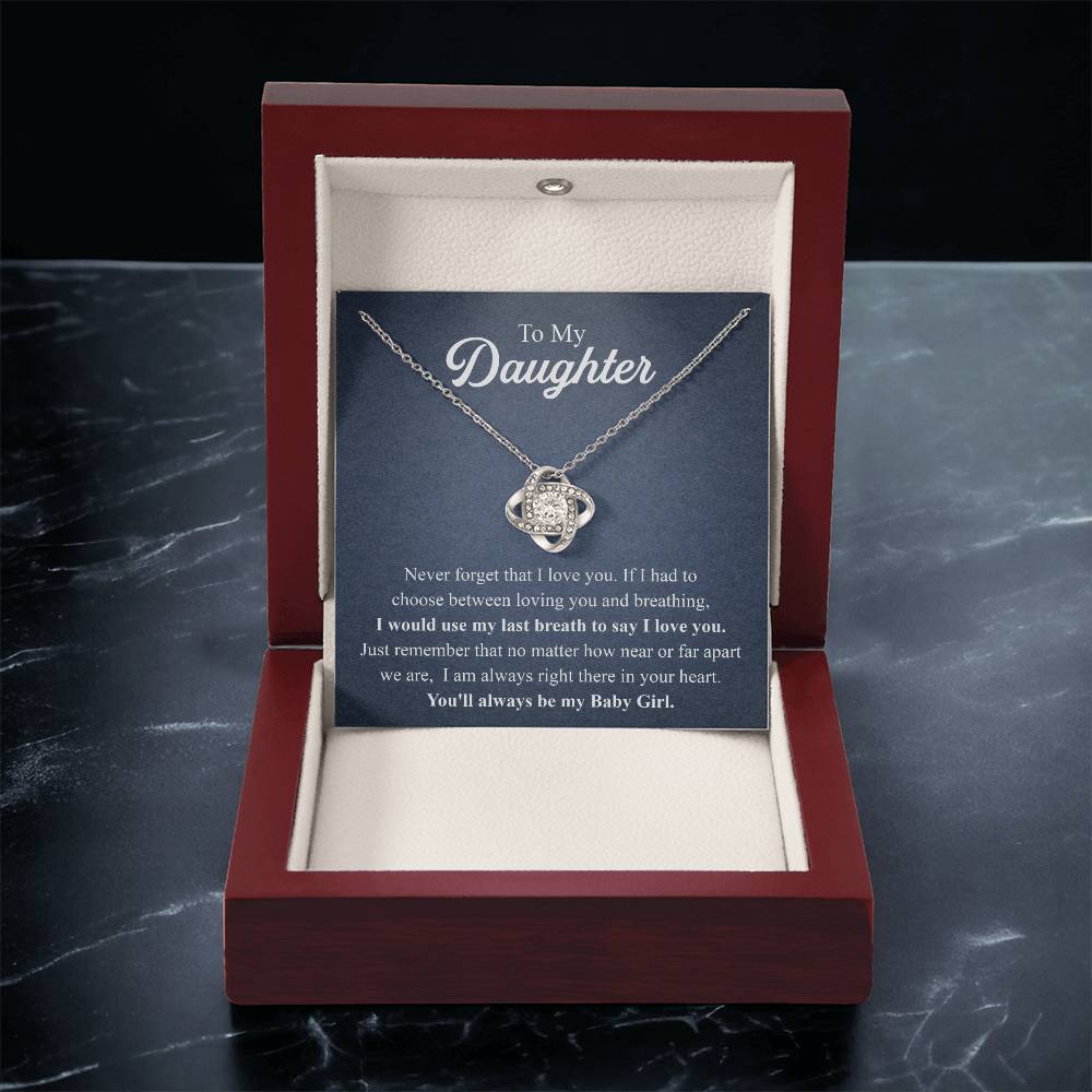 To My Daughter Necklace Gift From Mom Mothers Day Gift For Daughter From Mother Sentimental Jewelry Gifts For Daughter From Mom 2 Love Knot Necklace