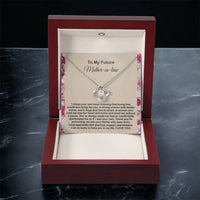 To My Mother In Law Necklace From Daughter Gift To Mother-In-Law For Christmas Birthday Mother's Day Message Card To Mom-In-Law Love Knot Necklace