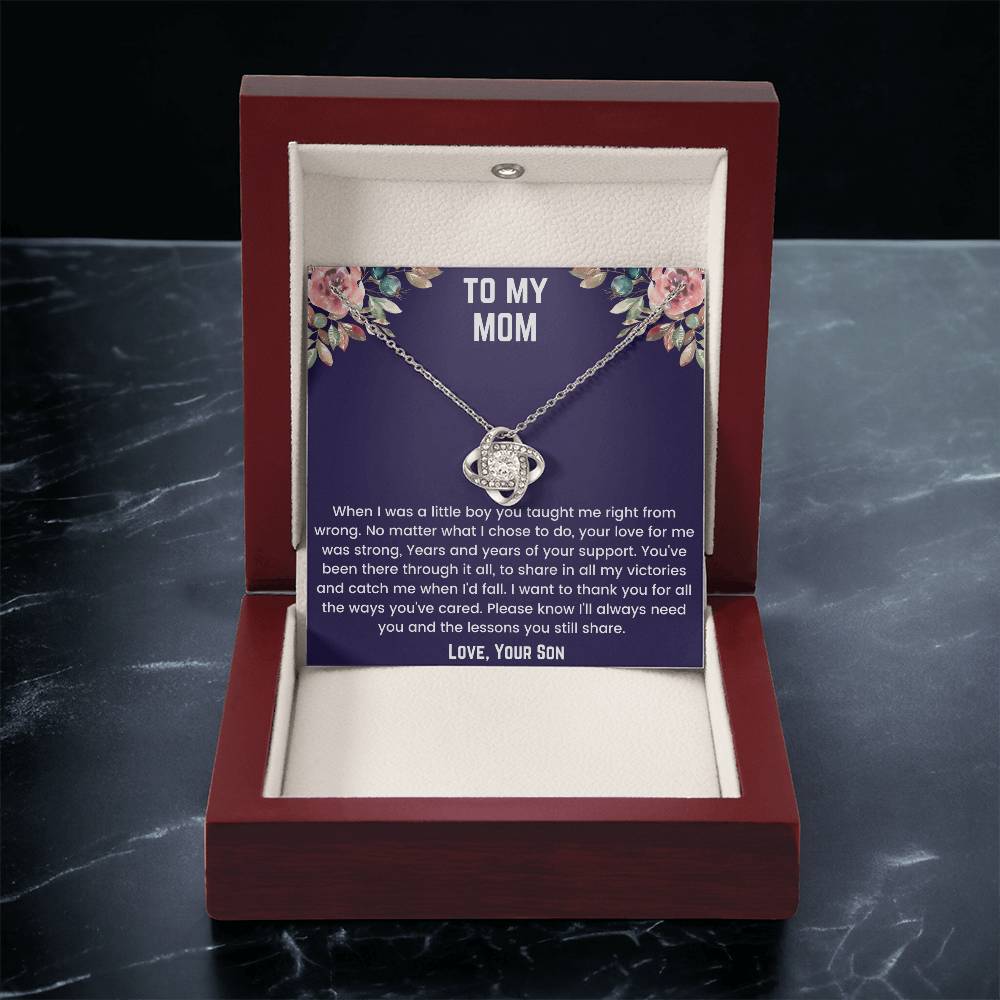 To My Mom- When I Was Little Love Knot Necklace
