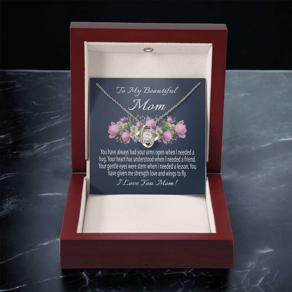 Mothers Day Gift From Daughter Mother's Day Necklace To My Beautiful Mom Necklace Mom Gift From Son Mom Necklace 4 Love Knot Necklace