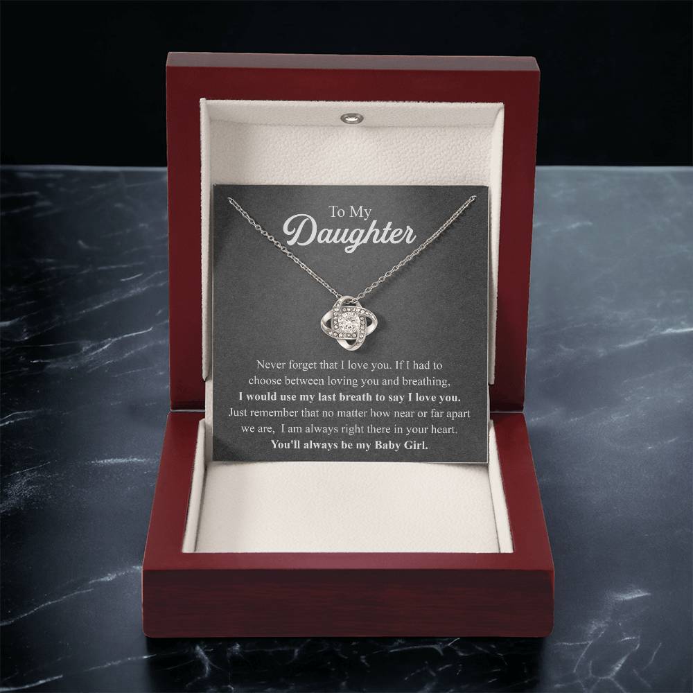 To My Daughter Necklace Gift From Mom Mothers Day Gift For Daughter From Mother Sentimental Jewelry Gifts For Daughter From Mom 1 Love Knot Necklace