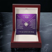 Love Knot Necklace - To My Beautiful Wife Love Knot Necklace