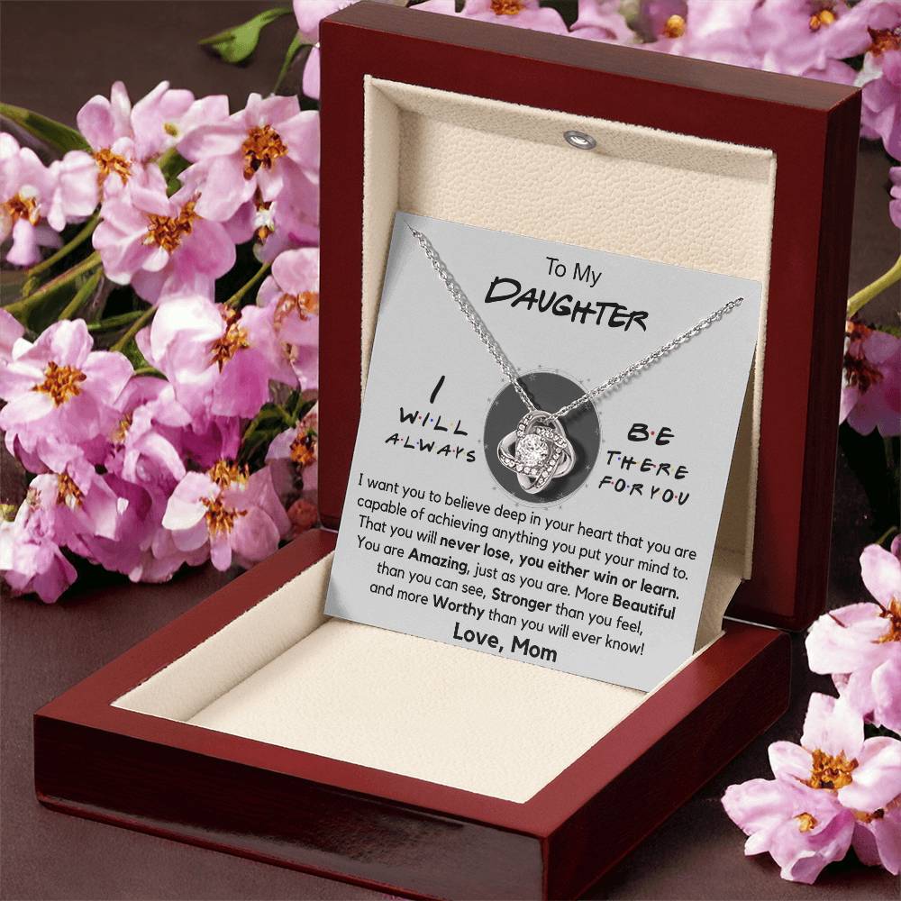 To My Daughter  Daughter Gift From Mom Christmas Gift Daughter Birthday Graduatio Love Knot Necklace