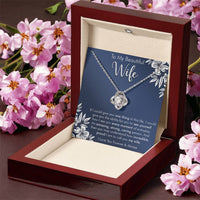 Gift For Wife I See You Everyday Navy Flower Love Knot Necklace Love Knot Necklace