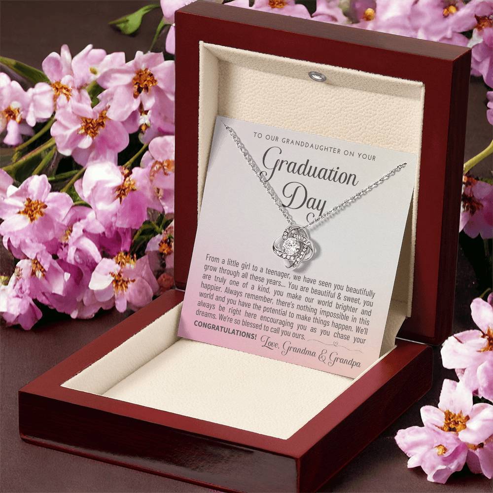 Granddaughter Graduation Gift From Grandma & Grandpa Gift For Granddaughter Graduation Granddaughter Graduation Love Knot Necklace