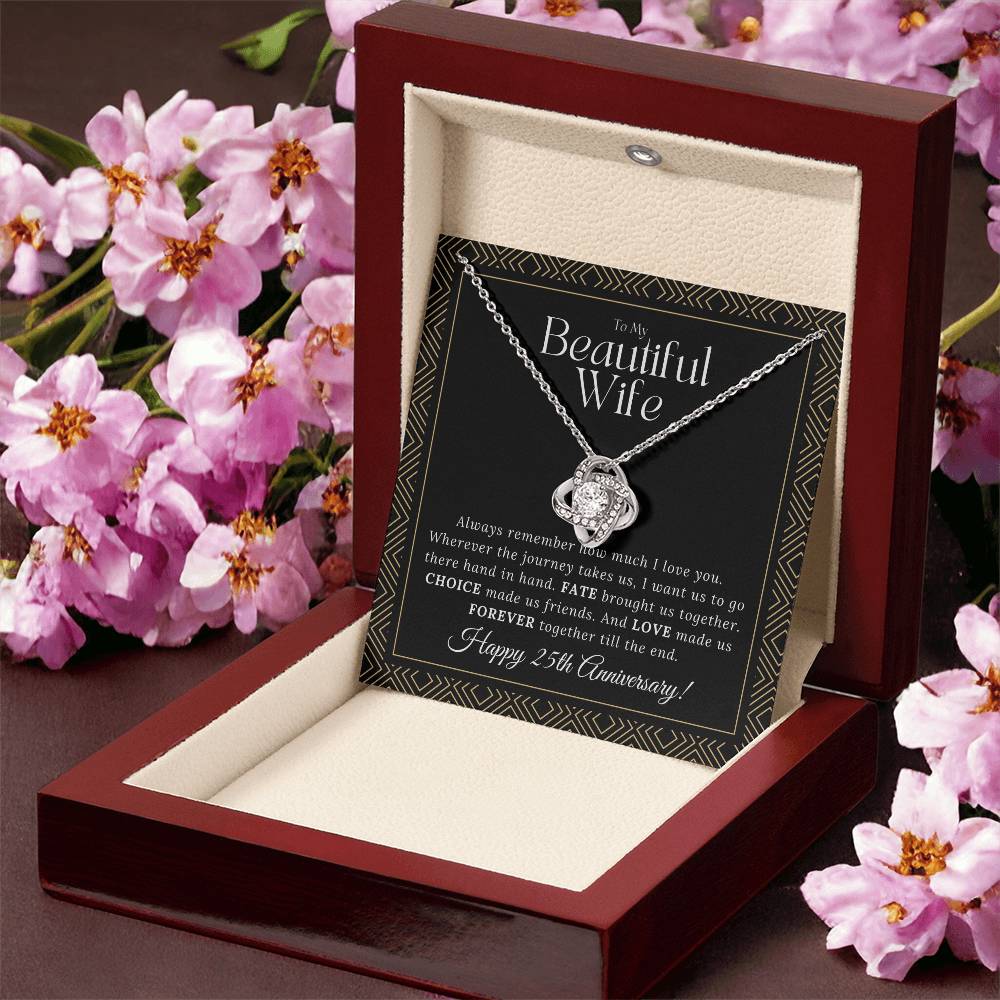 25 Year Anniversary Gift For Wife 25 Year Anniversary Gifts 25 Year Wedding Anniversary Gift Ideas 25Th Wedding Anniversary Gift F Love Knot Necklace