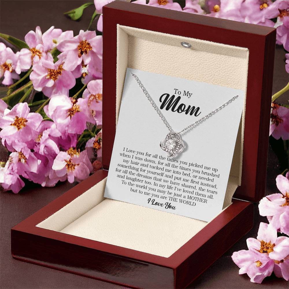 To My Mom Necklace Gift For Mom From Daughter Son To Mom Gift Mother's Day Gift Mom Birthday Present Love Knot Necklace