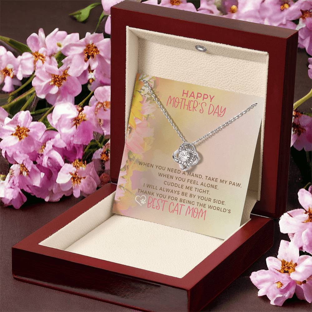 Best Cat Mom Love Knot Necklace Cat Mom Jewelry Gifts For Cat Mom On Mothers Day Cat Lover Gift Mothers Day Gift From Cat Love Knot Necklace