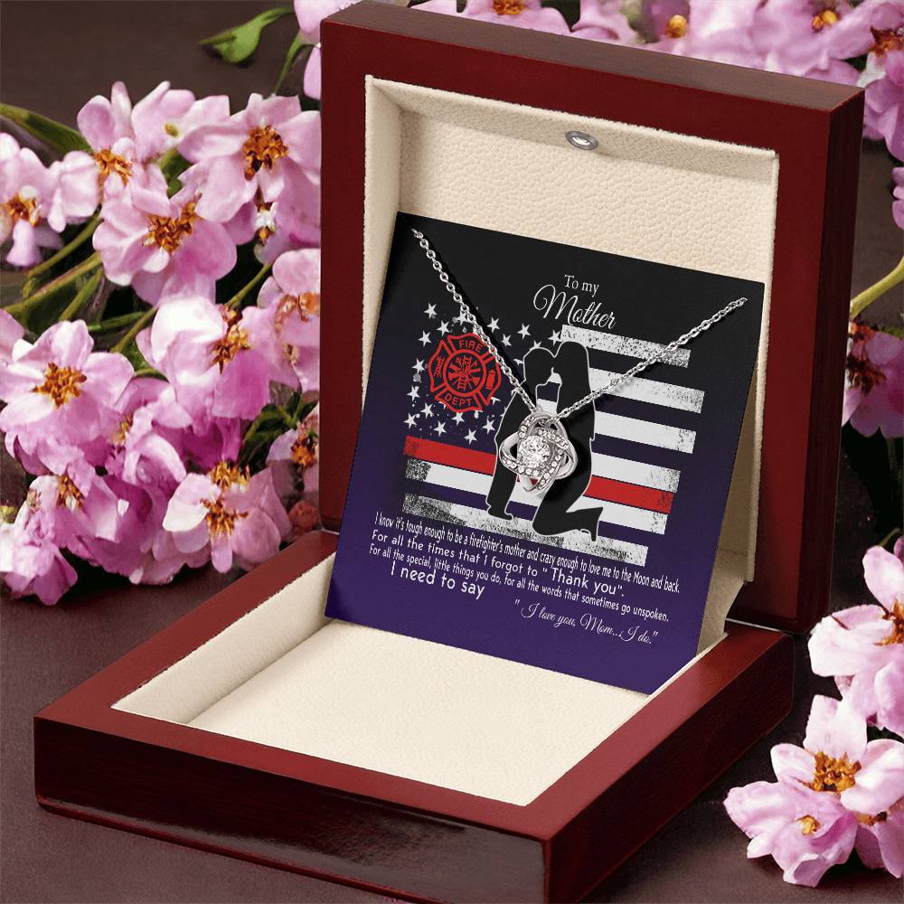 Gift For Firefighter's Mom - Love Knot Necklace Love Knot Necklace