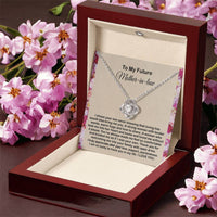 To My Mother In Law Necklace From Daughter Gift To Mother-In-Law For Christmas Birthday Mother's Day Message Card To Mom-In-Law Love Knot Necklace