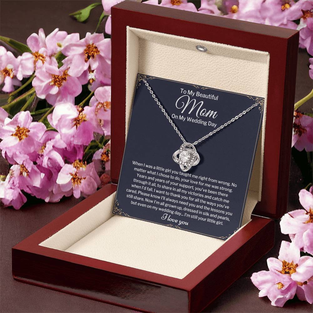 To My Mom On My Wedding Day Love Knot Necklace