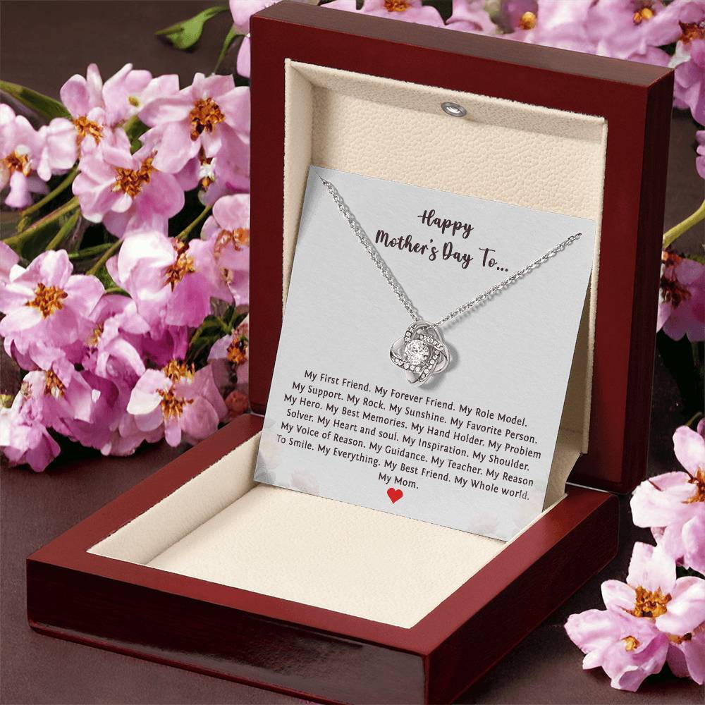 Happy Mother's Day To My First Friend Love Knot Necklace