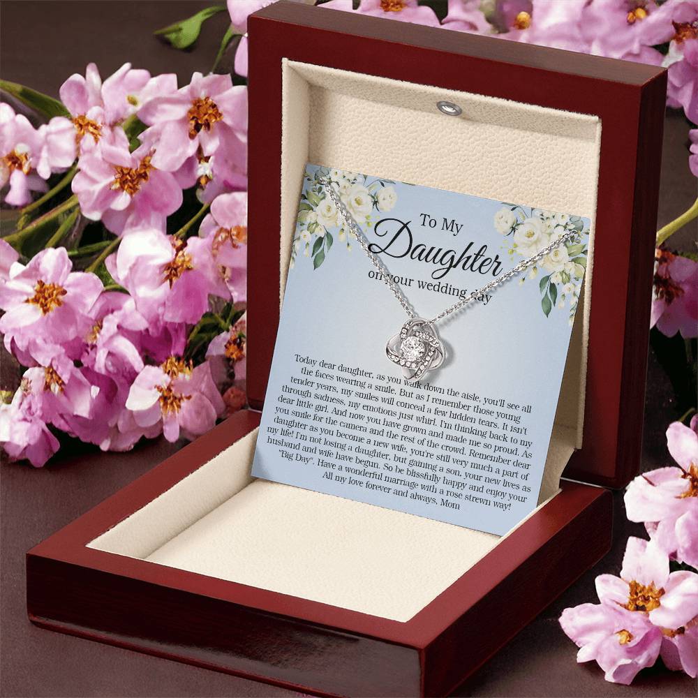 To My Daughter On Your Wedding Day Gift For Daughter On Wedding Day Bride Gift From Mom Daughter Wedding Necklace Love Knot Necklace