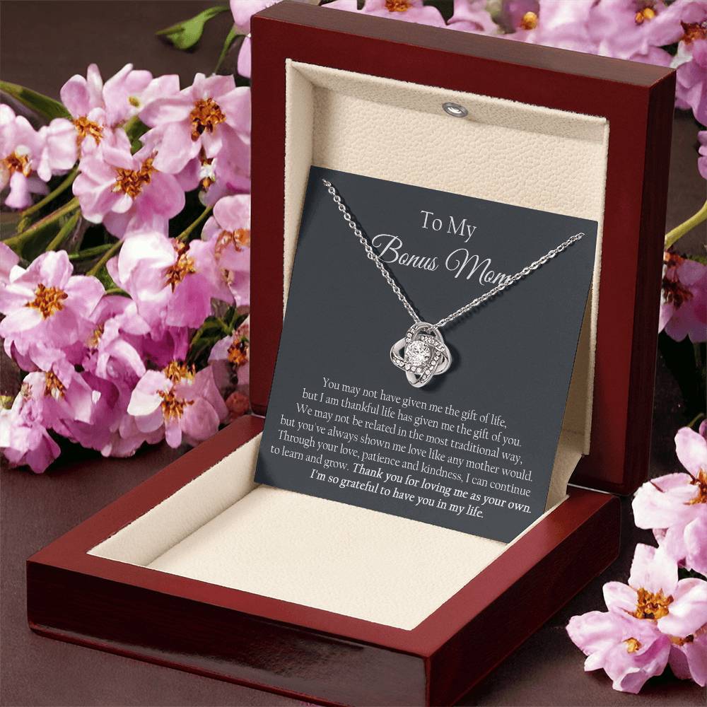 To My Bonus Mom Mother's Day Gift For Stepmom Stepmom Birthday Gift Step Mother Gift From Bride Love Knot Necklace
