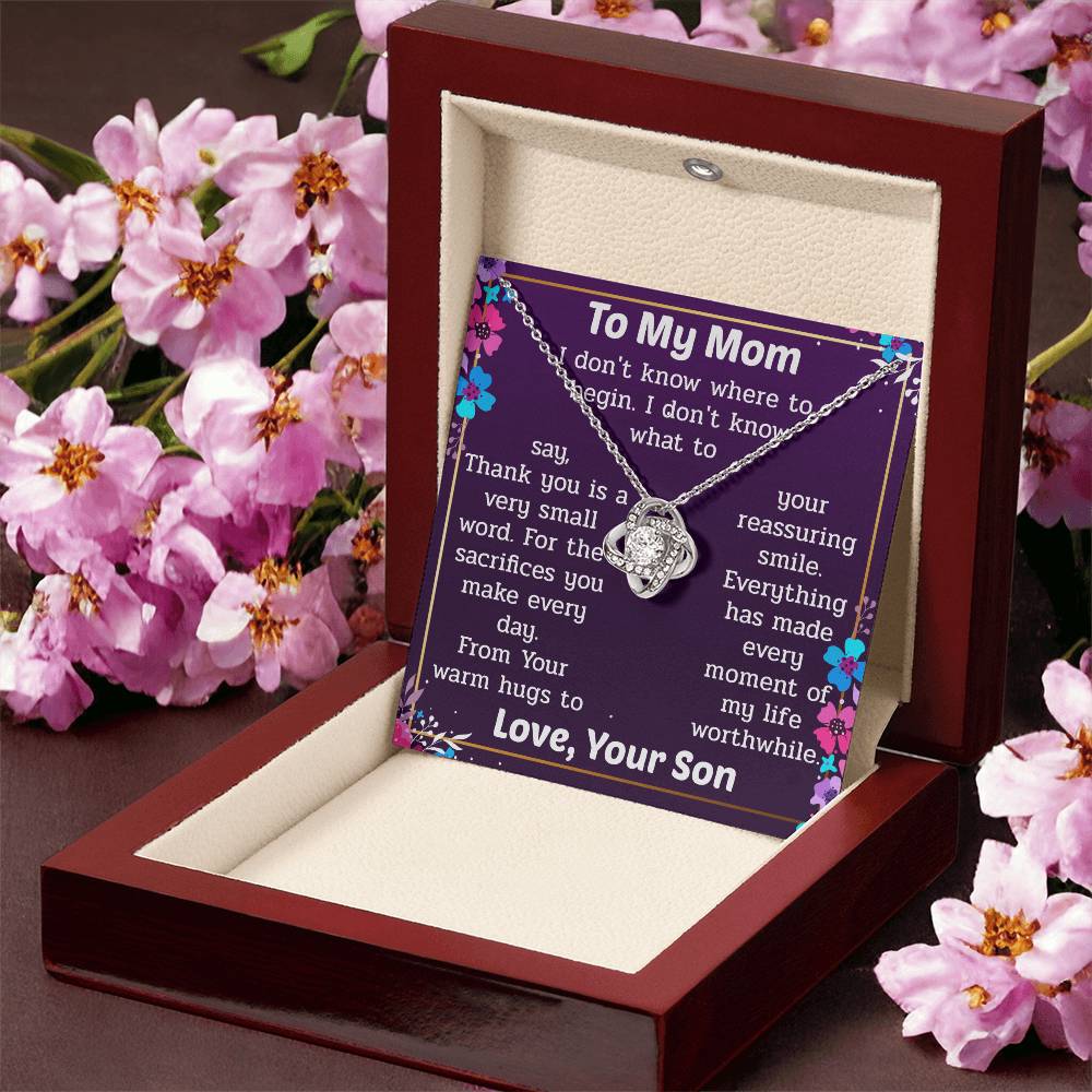 Necklace Gift For Mom From Son Love Knot Necklace