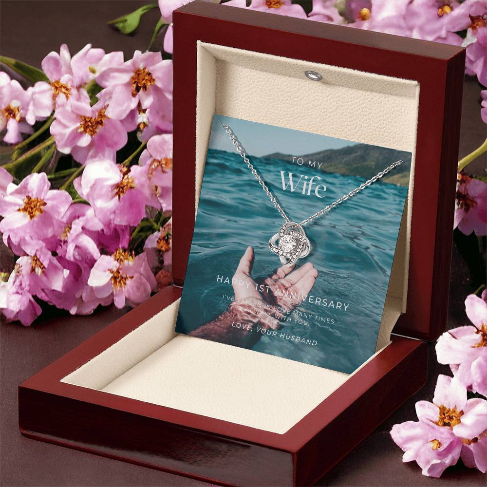 1 Year Anniversary Gift For Wife 1 Year Anniversary Gifts 1 Year Wedding Anniversary Gift Ideas 1St Wedding Anniversary Gift F(1) Love Knot Necklace