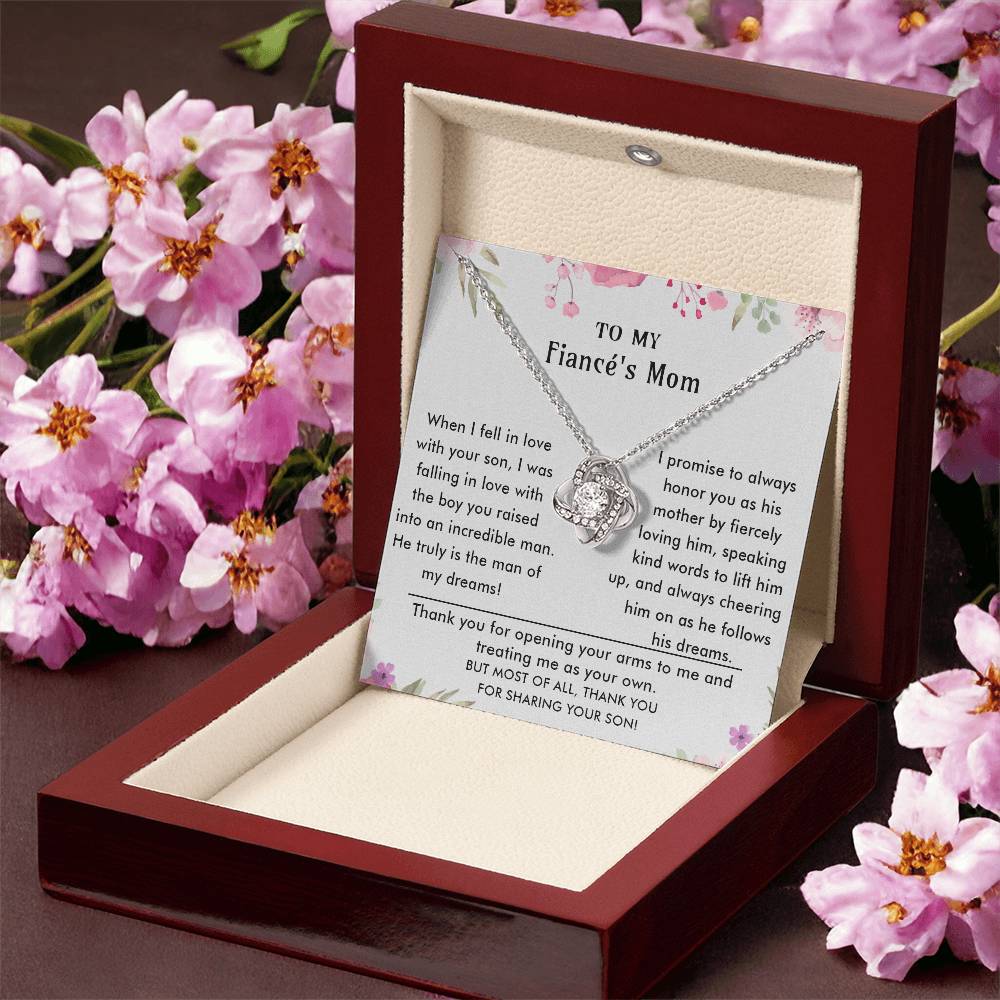To My Fiancé's Mom - Luxury Gift For Mother's Day Love Knot Necklace