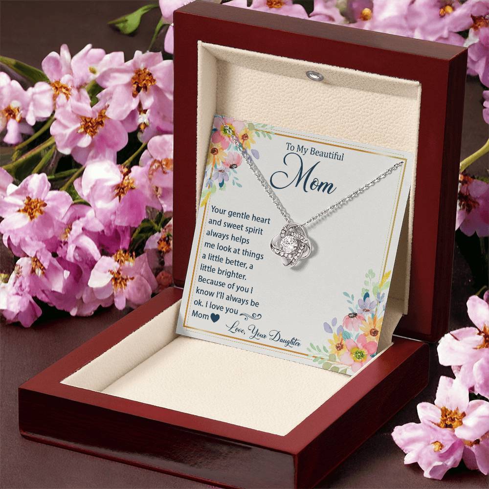 Mother's Day Happy Birthday Or Just T Say Mom I Love You Love Knot Necklace
