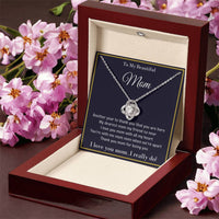 To My Beautiful Mom - Unique Necklace With A Special Message Card Love Knot Necklace