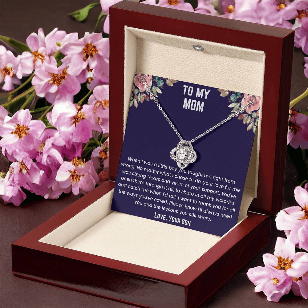 To My Mom- When I Was Little Love Knot Necklace