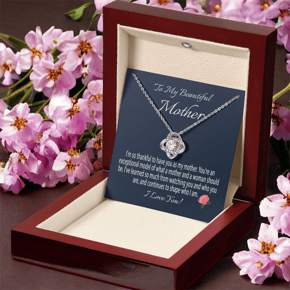 Mothers Day Gift From Daughter Mother's Day Necklace To My Beautiful Mom Necklace Mom Gift From Son Mom Necklace Love Knot Necklace