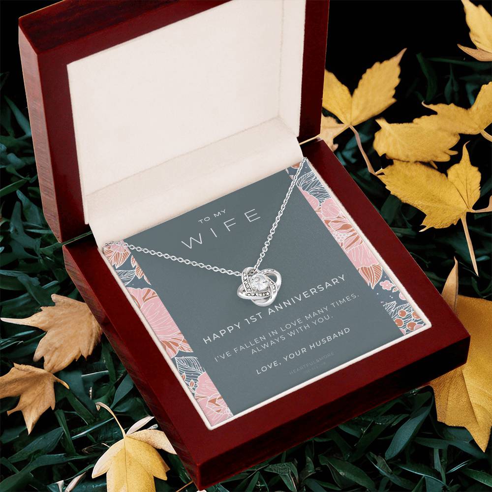 1 Year Anniversary Gift For Wife  1 Year Anniversary Gifts  1 Year Wedding Anniversary Gift Ideas  1St Wedding Anniversary Gift F(6) Love Knot Necklace