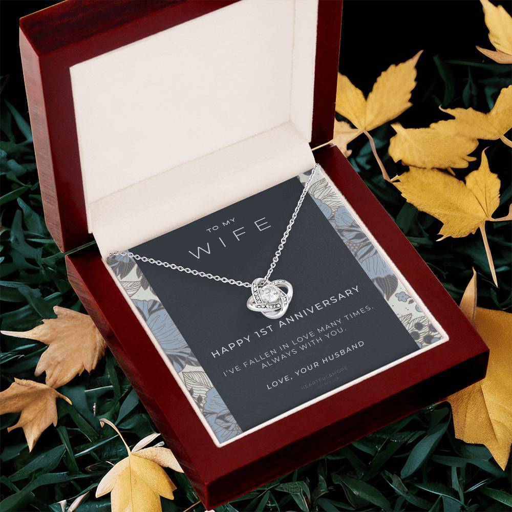 1 Year Anniversary Gift For Wife  1 Year Anniversary Gifts  1 Year Wedding Anniversary Gift Ideas  1St Wedding Anniversary Gift F(7) Love Knot Necklace